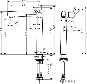 Смеситель для раковины Hansgrohe Talis S 72115000 купить в интернет-магазине сантехники Sanbest