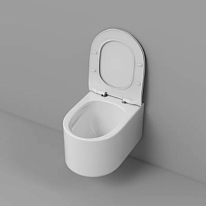 Унитаз подвесной Grossman Thin Rim GR-5606SQ белый, безободковый, с крышкой микролифт, слив торнадо купить в интернет-магазине Sanbest