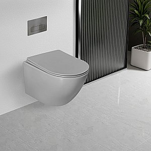 Унитаз подвесной Vincea Globo VT1-14TMG серый матовый, с крышкой микролифт, слив-торнадо купить в интернет-магазине Sanbest