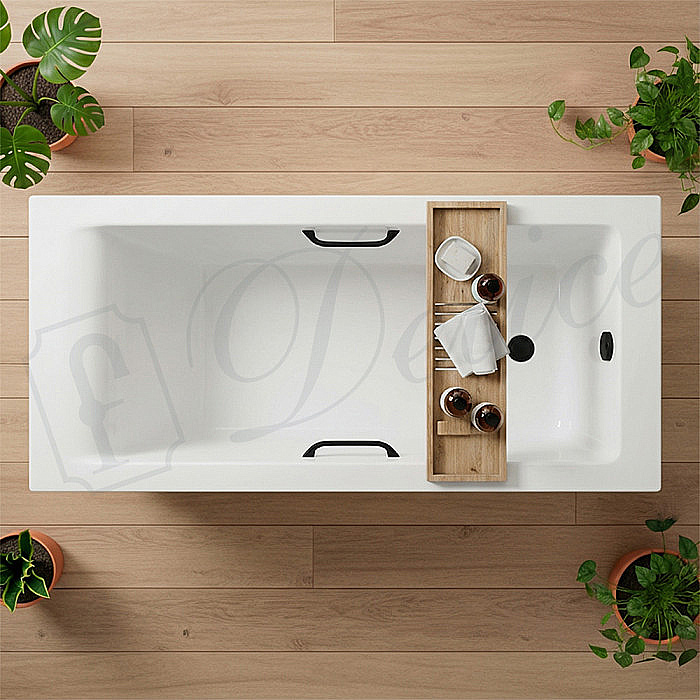 Ванна Delice Diapason DLR330063RB-M 175х70 белая матовая/ручки черные купить в интернет-магазине Sanbest