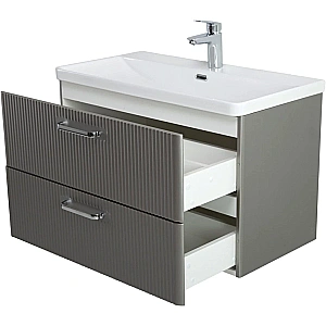 Тумба с раковиной BelBagno 80 DUE-800-2C-SO-SAT-P+BB-8076-3-80 сатин для ванной в интернет-магазине Sanbest