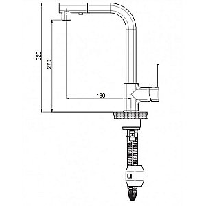 Смеситель для кухни GPD Pedra Colored MES160-S черный купить в интернет-магазине сантехники Sanbest