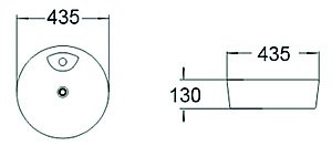 Раковина накладная SantiLine 43,5 SL-1066 белая купить в интернет-магазине Sanbest