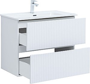 Тумба с раковиной Aquanet Джейн 80 белая матовая для ванной в интернет-магазине Sanbest