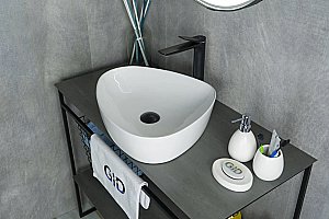 Раковина накладная Gid Creativo 50 N9386 51139 белая купить в интернет-магазине Sanbest