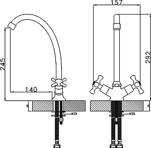 Смеситель для кухни Rossinka H H02-71 купить в интернет-магазине сантехники Sanbest