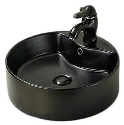 Раковина накладная SantiLine 46,5 SL-1069MB черная матовая купить в интернет-магазине Sanbest