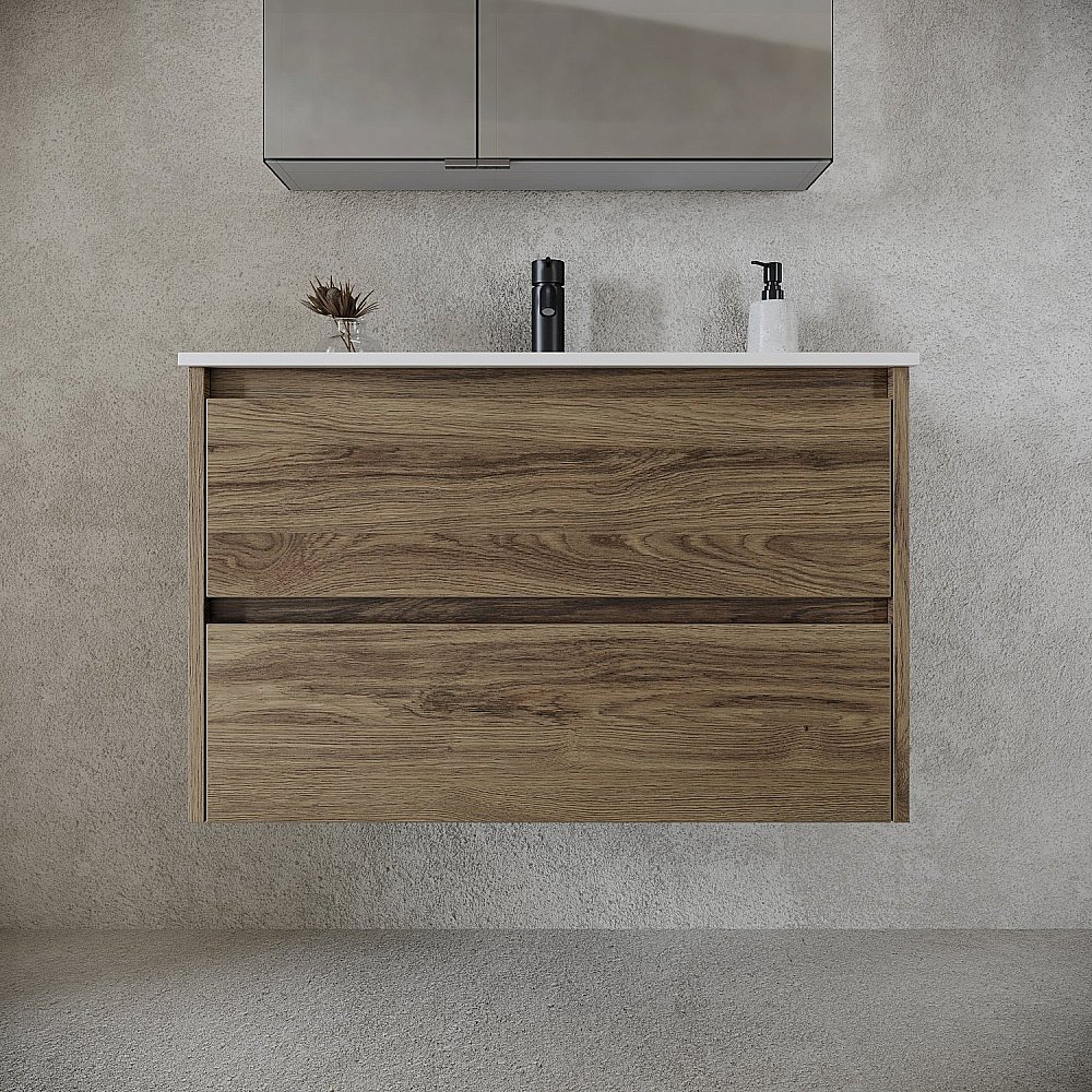 Тумба с раковиной Sancos Libra LB80ECH дуб чарльстон для ванной в интернет-магазине Sanbest