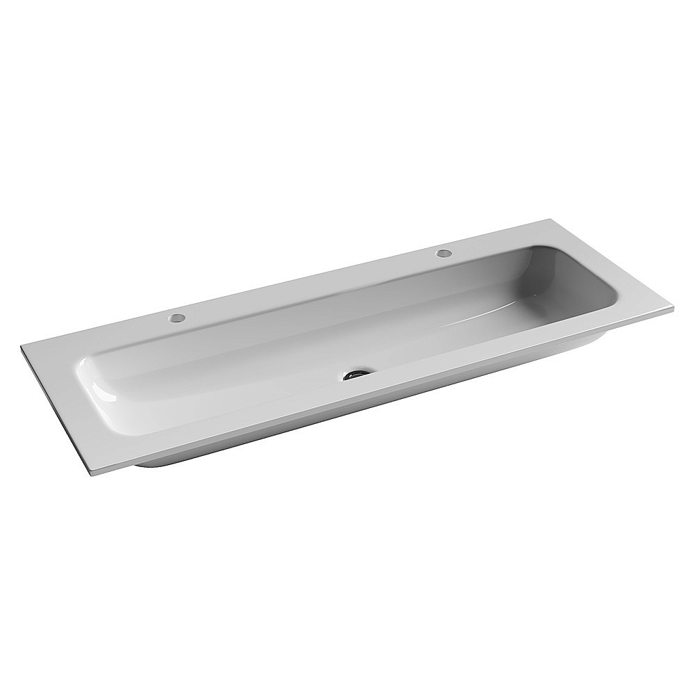 Тумба с раковиной Sancos Velta 120 VL120GG+CN7016 серо-зеленая матовая/раковина белая, 2 отверстия для ванной в интернет-магазине Sanbest