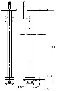 Смеситель для ванны Cezares CASCADO-VDP купить в интернет-магазине сантехники Sanbest