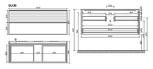 Тумба с раковиной Sancos DELTA DL120GR 120 дуб красный/графит для ванной в интернет-магазине Sanbest