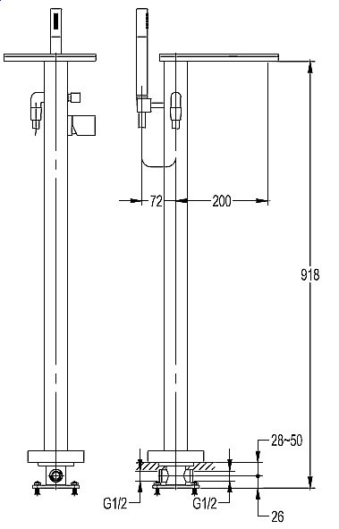 Смеситель для ванны Cezares CASCADO-VDP купить в интернет-магазине сантехники Sanbest