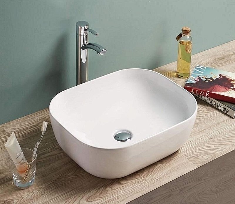 Раковина накладная Ceramalux N 46 78105 белая купить в интернет-магазине Sanbest
