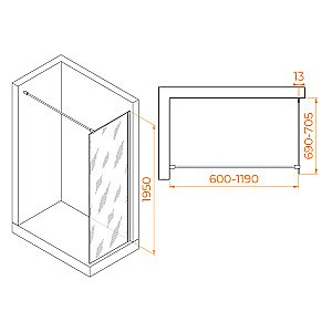 Душевое ограждение RGW WA-010W 70 стекло прозрачное/профиль белый купить в интернет-магазине Sanbest