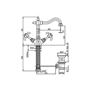 Смеситель для раковины PAINI Ornellaia 87CR250B хром купить в интернет-магазине сантехники Sanbest