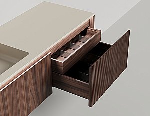 Тумба с раковиной Salini Domino 27D316IN 160 шпон Tabu для ванной в интернет-магазине Sanbest