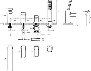 Смеситель каскадный для ванны Ravak FLAT X070120 купить в интернет-магазине сантехники Sanbest
