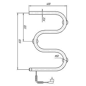 Полотенцесушитель электрический Domoterm М-образный DMT 107-32 60x40 EK хром купить в интернет-магазине сантехники Sanbest