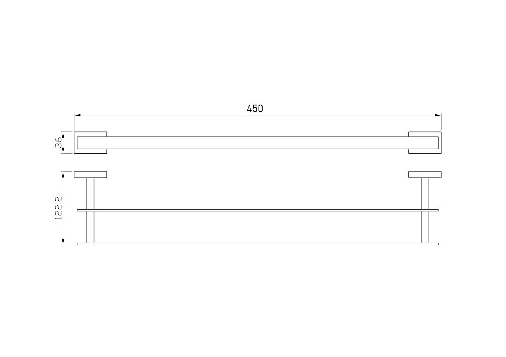 Полотенцедержатель двойной WONZON & WOGHAND FLAT WW-9711-45CM хром купить в интернет-магазине сантехники Sanbest