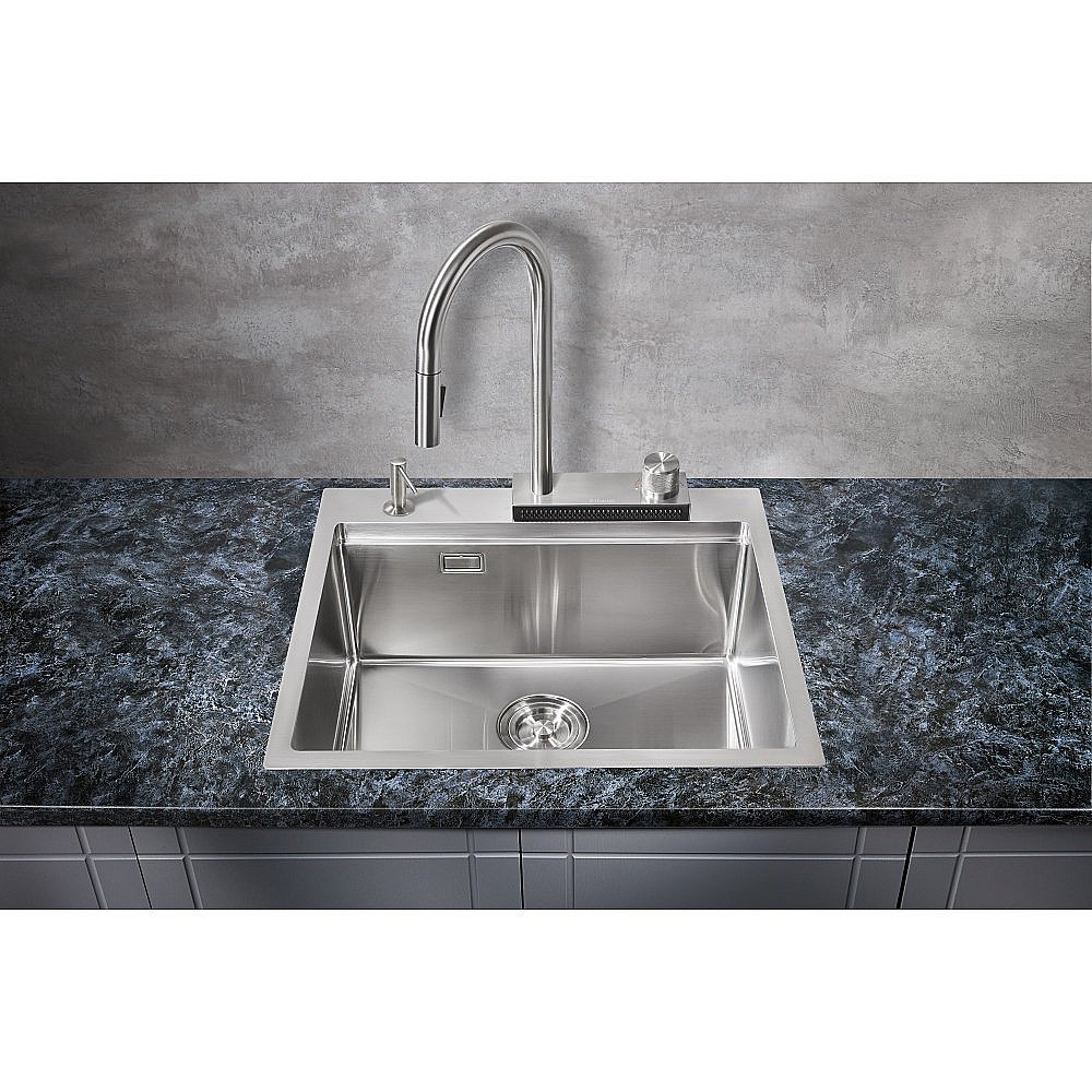 Мойка кухонная Milacio Denia 57 Steel MC.77400 нержавеющая сталь купить в интернет-магазине сантехники Sanbest