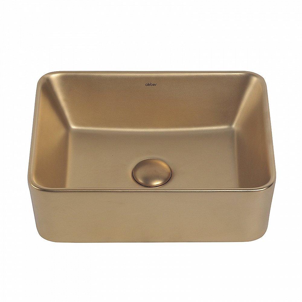 Раковина накладная ABBER Rechteck AC2213MMG золото матовое купить в интернет-магазине Sanbest