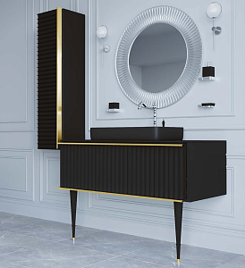 Пенал Armadi Art Vallessi Avantgarde Canale черный с золотом для ванной в интернет-магазине сантехники Sanbest