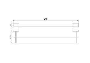 Полотенцедержатель двойной WONZON & WOGHAND FLAT WW-9711-45CM хром купить в интернет-магазине сантехники Sanbest