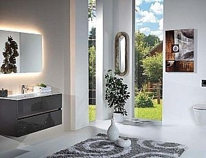 Тумба с раковиной Armadi Art Vallessi 100 антрацит глянец для ванной в интернет-магазине Sanbest