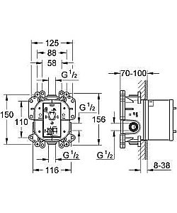 Встраиваемый смеситель Grohe Rapido E 35501000 купить в интернет-магазине сантехники Sanbest