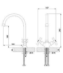 Смеситель для кухни Rossinka H H02-72 купить в интернет-магазине сантехники Sanbest