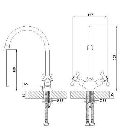 Смеситель для кухни Rossinka H H02-72 купить в интернет-магазине сантехники Sanbest