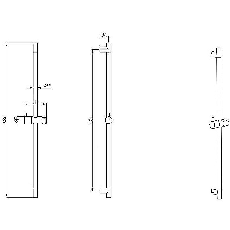 Душевая штанга Aquatek AQ2000MB черная купить в интернет-магазине сантехники Sanbest