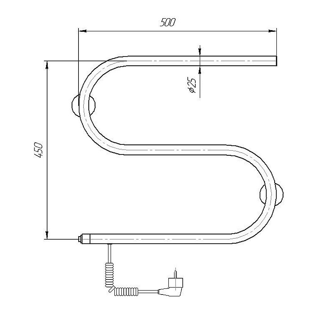 Полотенцесушитель электрический Domoterm S-образный DMT 112 42x50 EK хром купить в интернет-магазине сантехники Sanbest