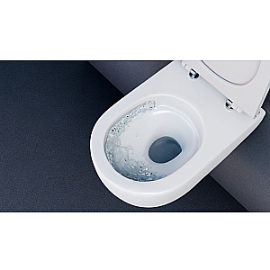 Унитаз подвесной Excellent Doto Pure Rim 54 Spin CEEX.1403.545.WH белый, безободковый, с крышкой микролифт, слив торнадо купить в интернет-магазине Sanbest