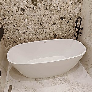 Ванна из искусственного камня Veconi Imperia IMP16075 160х75 белая купить в интернет-магазине Sanbest