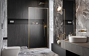 Душевое ограждение Radaway Modo F SL Gold II 55 стекло прозрачное/профиль золото купить в интернет-магазине Sanbest