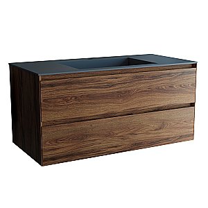 Тумба с раковиной Vincea Luka 100 VMC-2L100CO/VCB-13100G тёмный дуб/раковина серая для ванной в интернет-магазине Sanbest