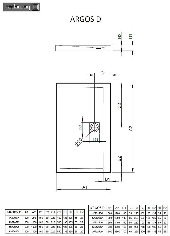 Душевой поддон Radaway Argos D 4AD810-01 100х80 белый купить в интернет-магазине Sanbest