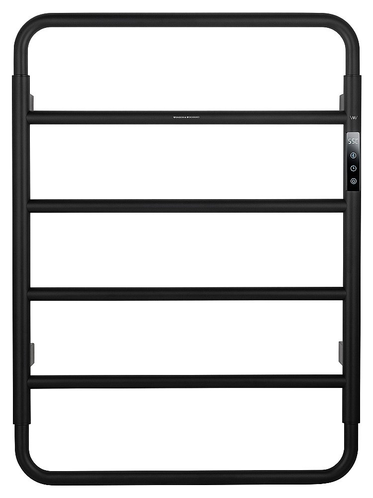 Полотенцесушитель электрический WONZON & WOGHAND WISMAR, Черный матовый (WW-AL201-MB) купить в интернет-магазине сантехники Sanbest