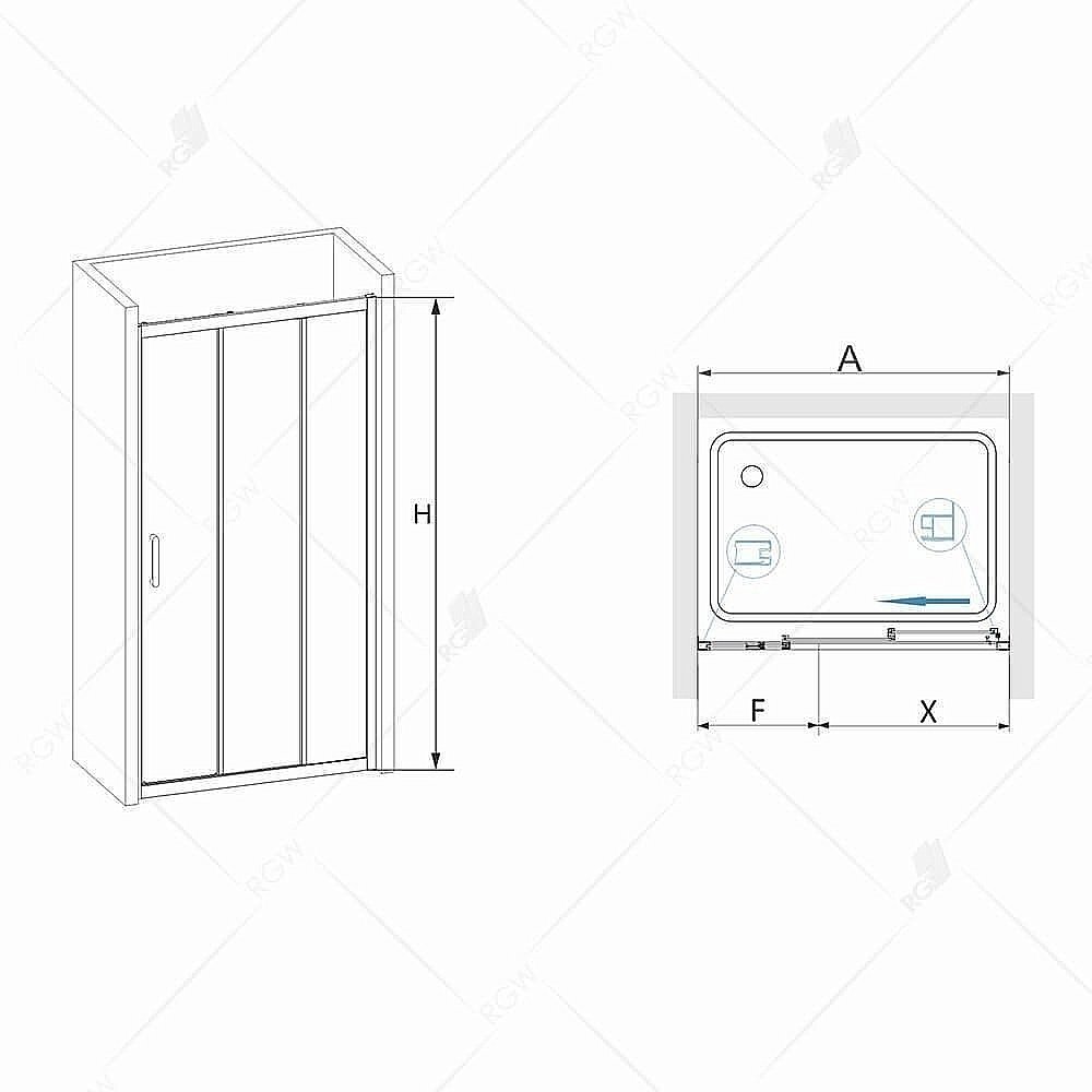 Душевая дверь RGW Passage PA-13 160 купить в интернет-магазине Sanbest