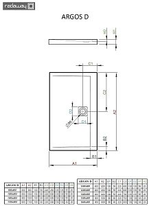 Душевой поддон Radaway Argos D 100х80 купить в интернет-магазине Sanbest