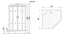 Душевая кабина Niagara Premium NG- 6001-01D 90x90 купить в интернет-магазине Sanbest