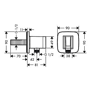 Подключение для шланга Hansgrohe FixFit Q 26887990 полированное золото купить в интернет-магазине сантехники Sanbest