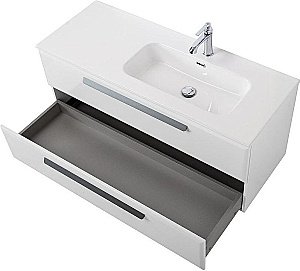 Тумба с раковиной Cezares ECO-CER-N 120 ECO-CER-N-1200-2C-SO-BL белая глянцевая левая/правая для ванной в интернет-магазине Sanbest