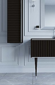 Тумба с раковиной Armadi Art Vallessi Avantgarde Canale 80 черный с хромом для ванной в интернет-магазине Sanbest
