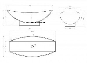 Ванна из искусственного камня ABBER Stein AS9610 180х80 белая матовая купить в интернет-магазине Sanbest