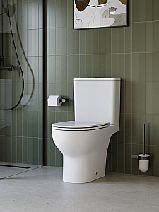Унитаз-компакт BelBagno LOUNGE-TOR-2 BB2802CP/T-TOR/SC белый, с крышкой микролифт, с бачком, безободковый, слив-торнадо купить в интернет-магазине Sanbest