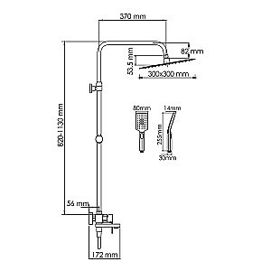 Душевая система WasserKraft Abens 2000 SET2686 черный Soft-touch купить в интернет-магазине сантехники Sanbest