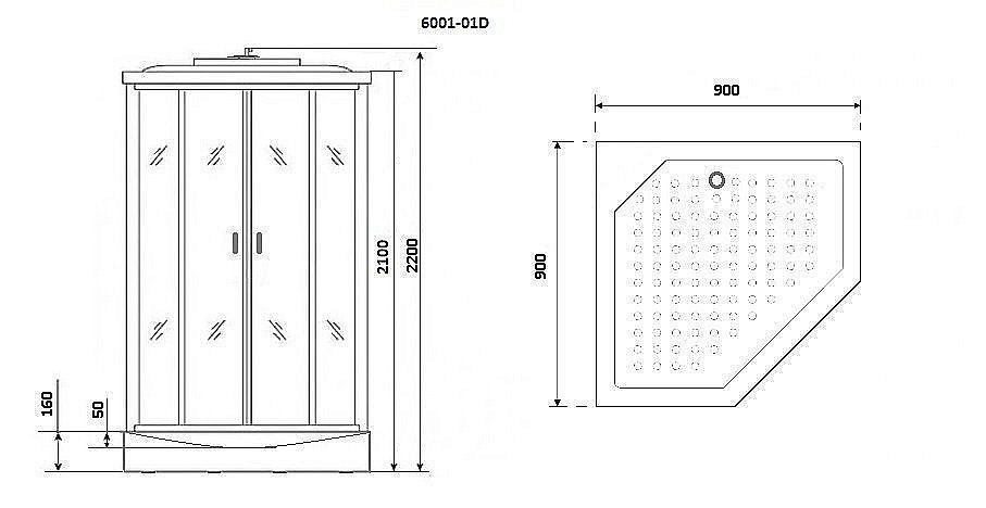 Душевая кабина Niagara Premium NG- 6001-01D 90x90 купить в интернет-магазине Sanbest