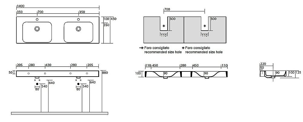 Раковина Kerasan Cento 140 3536 bi*1 белая купить в интернет-магазине Sanbest